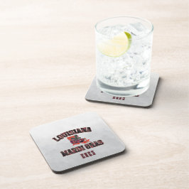 マルディグラスレッドブラック コースター