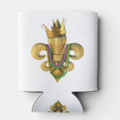 マルディグラスロイヤリティ（紋章の）フラ・ダ・リシンボルとビーズ 缶クーラー (裏面)