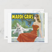 マルディグラスヴィンテージアートのポスター ポストカード (正面/裏面)
