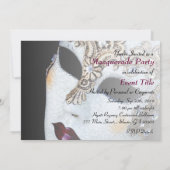 マルディグラスヴェネチアンマスクマスカレードパーティー招待状 招待状 (裏面)