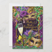 マルディグラス婚約パーティ招待状 招待状 (正面)