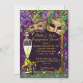 マルディグラス婚約パーティ招待状 招待状 (裏面)