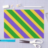 マルディグラス対角線ストライプ色 薄葉紙 (クラフト)