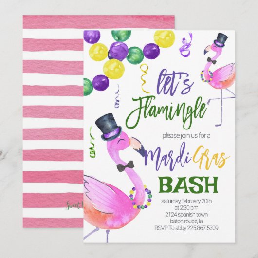 マルディグラス招待状 招待状 (正面/裏面)
