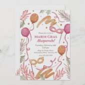 マルディグラス水彩 招待状 (正面/裏面)