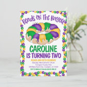 マルディグラス誕生日招待状 招待状 (スタンド正面)