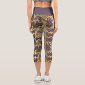 マルディグラス金ゴールドとパープルマスクレードマスク カプリレギンス (裏面)