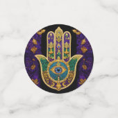 マルディグラス金ゴールドパープルグリーンハムサアート コンフェッティ (スモール正面)