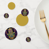 マルディグラス金ゴールドパープルグリーンハムサアート コンフェッティ (グループ)