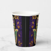 マルディグラス金ゴールドパープルグリーンハムサアート 紙コップ (右)