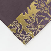 マルディグラス金ゴールドパープルマスクパターンパーソナライズされた フリースブランケット (角)
