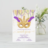 マルディグラス金ゴールド仮装パーティー 招待状 (スタンド正面)