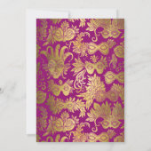 マルディグラス金ゴールド仮装マスクパープルグリーン 招待状 (裏面)