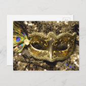 マルディグラス金ゴールド ポストカード (正面/裏面)