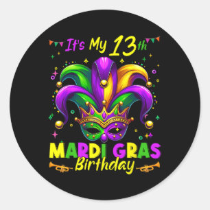 マルディグラス13誕生日脂肪火曜日13歳 ラウンドシール