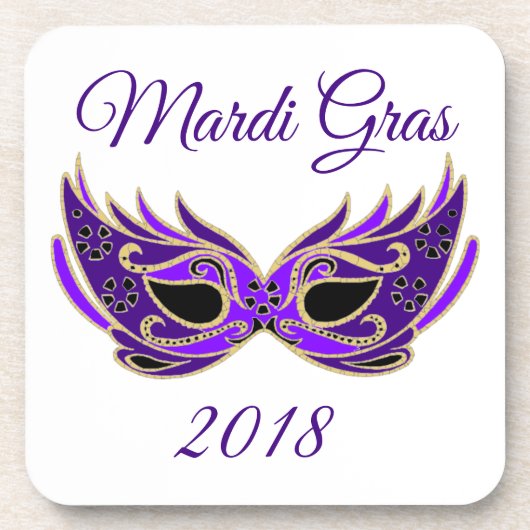 マルディグラス2018マスク コースター (正面)