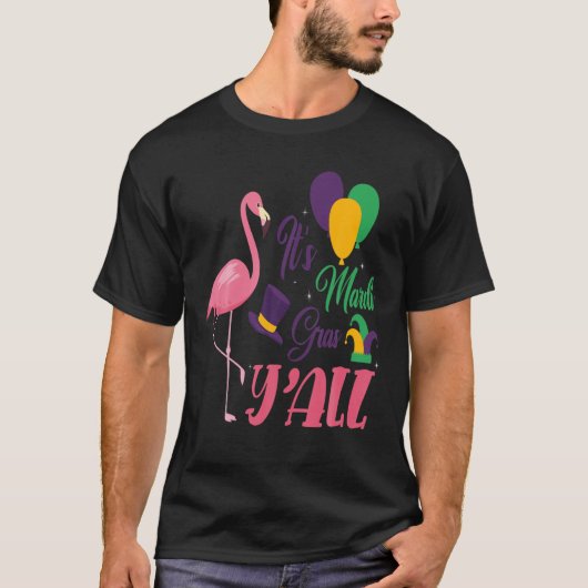 マルディグラス2022マスクカーニバルフラミンゴ Tシャツ (正面)