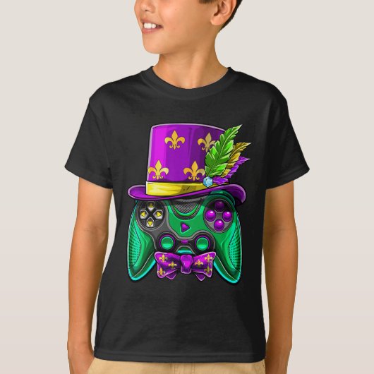 マルディグラス ゲームコントローラー 道化師の帽子 コスチューム Tシャツ (正面)