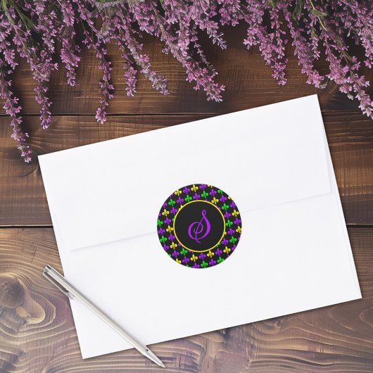 マルディグラス(紋章の)フラ・ダ・リパターカスタムンモノグラム ラウンドシール