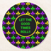 マルディグラス(紋章の)フラ・ダ・リパターカスタムン文字 ラウンドペーパーコースター (正面)