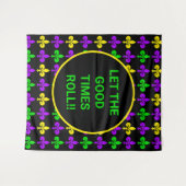 マルディグラス(紋章の)フラ・ダ・リパターンカスタム背景 タペストリー (正面(横))