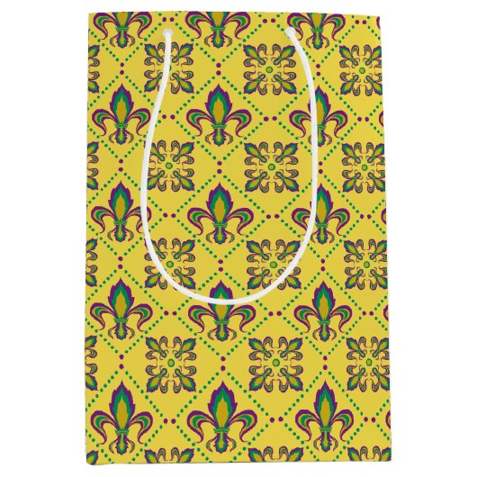 マルディグラス（紋章の）フラ・ダ・リパターン ミディアムペーパーバッグ (正面)