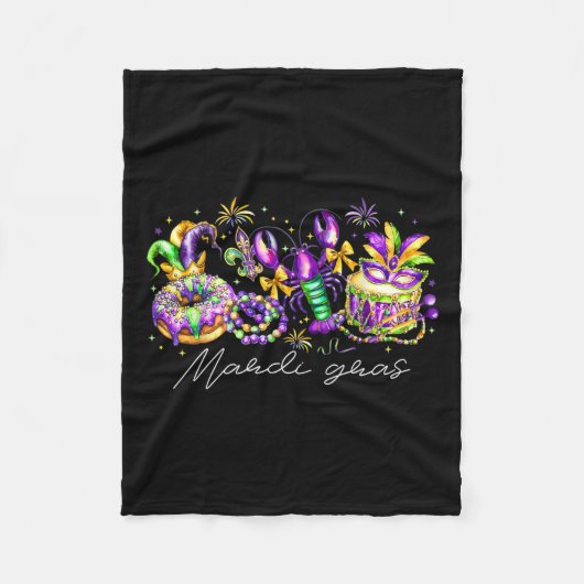 マルディグラス(紋章の)フラ・ダ・リビーズルイジアナフェスティバルC フリースブランケット (正面)