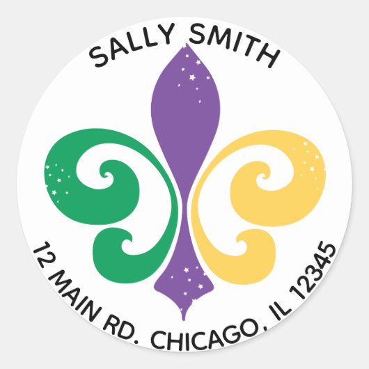 マルディグラス(紋章の)フラ・ダ・リ住所 シール (正面)