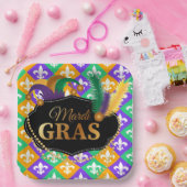 マルディグラス（紋章の）フラ・ダ・リ ペーパープレート (パーティー)