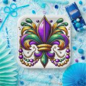 マルディグラス（紋章の）フラ・ダ・リ ペーパープレート (パーティー)