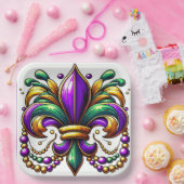 マルディグラス（紋章の）フラ・ダ・リ ペーパープレート (パーティー)