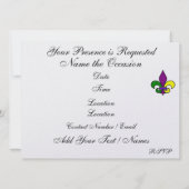 マルディグラス – SRF 招待状 (裏面)