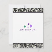 マルディグラテーマ誕生日パーティーの招待 招待状 (裏面)