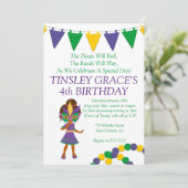 マルディグラテーマ誕生日招待状 招待状 (スタンド正面)