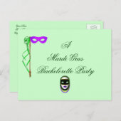 「マルディグラバチェロレッテ」 インビテーションポストカード (正面/裏面)