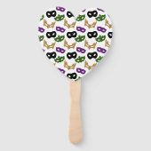 マルディグラパーティーカラフルカーニバルマスクノーラ ハンドファン (正面)