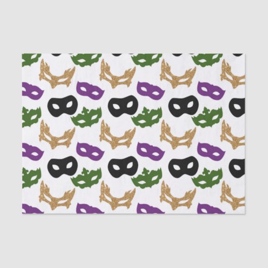 マルディグラパーティーカラフルカーニバルマスクノーラ 薄葉紙 (正面)