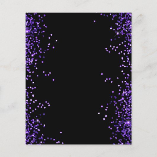 マルディグラパーティーグリッターイベント予算招待状 (裏面)