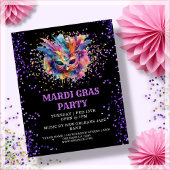 マルディグラパーティーグリッターイベント予算招待状