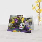 マルディグラパーティーグリーティングカード カード (黄色い花)