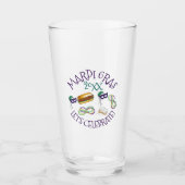 マルディグラパーティーニューオーリンズベイグネットマスクビーズ タンブラーグラス (正面)