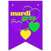 マルディグラパーティーハートニューオーリンズカーニバル バンティングフラッグ (第1の旗)
