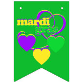 マルディグラパーティーハートニューオーリンズカーニバル バンティングフラッグ (第3の旗)