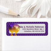 マルディグラパーティーバルーン&パープルアーガイル ラベル (インサイチュ)