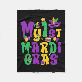 マルディグラパーティーマイ最初のマルディグラBoのための衣装 フリースブランケット