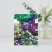 マルディグラビーズはがき招待状テンプレート インビテーションポストカード (スタンド正面)