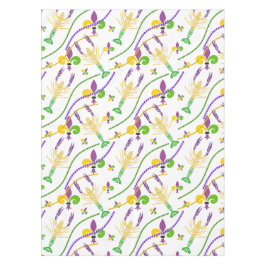 マルディグラビーズクロフィッシュ&（紋章の）フラ・ダ・リ テーブルクロス