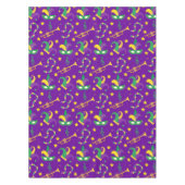 マルディグラビーズマスクスターグリーンゴールデンパープル テーブルクロス (正面)