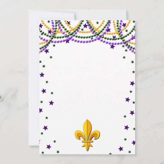 マルディグラビーズ&スターズパーティの招待状 招待状 (裏面)