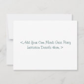 マルディグラビーズ&フェザーマスク招待状 招待状 (裏面)